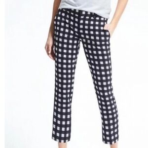 Banana Republic Avery Black and White Checkered Pants